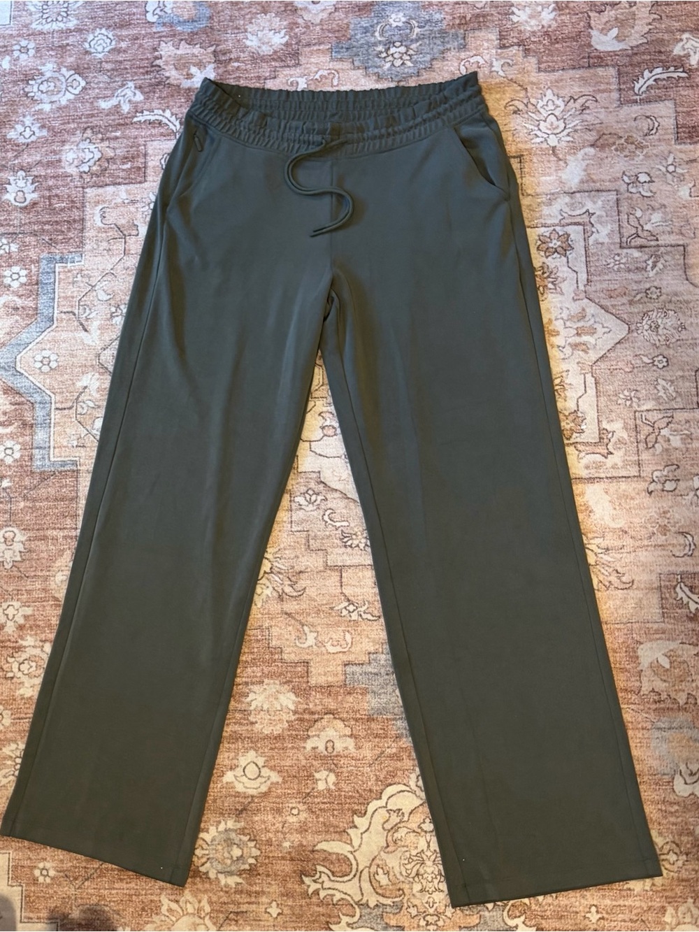 Athleta Olive Wide-Leg Pull-On Pants